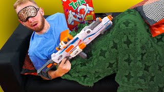 NERF Don’t Wake Daddy | Breakfast Surprise Challenge!