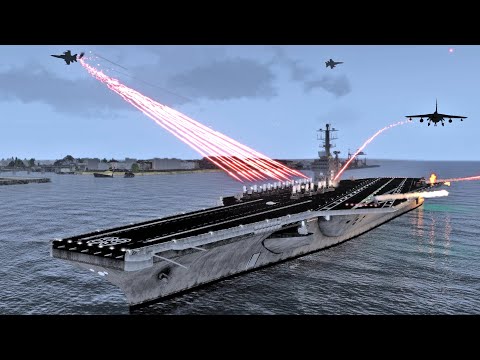 Russian Aircraft Carrier Air Defense System Shooting Down Incoming Jets - Russia vs Ukraine - ArmA3