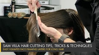 How To Cut Perfect Face Framing Layers for Longer Hair - V-Shaped Layers