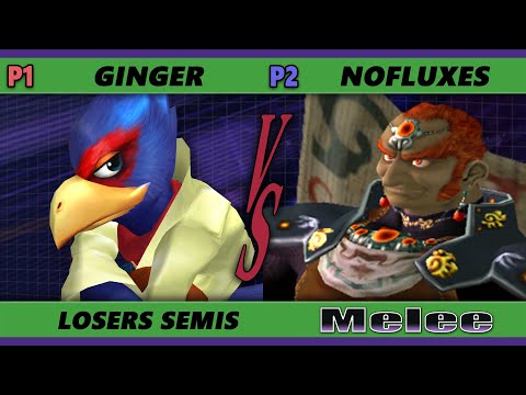 S@X 408 Online Losers Semis - NoFluxes (Ganondorf) Vs. Ginger (Falco) Smash Melee - SSBM