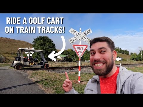 You Can DRIVE A GOLF CART ON TRAIN TRACKS! - Forgotten World Adventures, New Zealand 🇳🇿