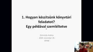 1. Hogyan készítsünk könyvtári feladatot? Formai, tartalmi szempontok