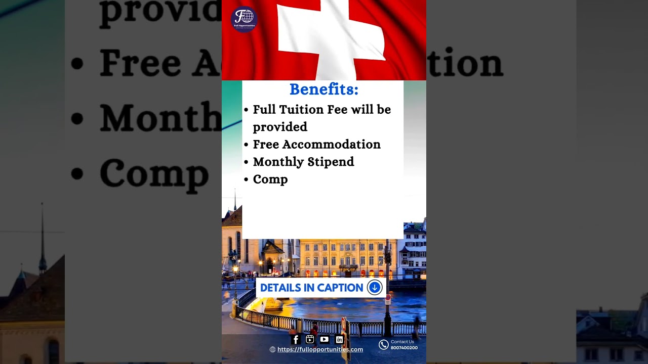 fully funded Swiss Government Excellence Scholarships 2025-26 in Switzerland 📚 #fullopportunities