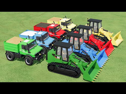 MINI LOADERS OF COLORS ! WHEAT, SUNFLOWER, LIME, STRAW LOADING with MINI CAT LOADERS ! FS 22
