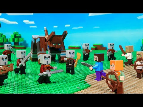 EPIC Lego Minecraft Battle - Pillager vs Villager!