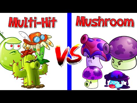 Plants vs Zombies 2 Team vs Team --- Multi Hit vs Mushrooms Plants Challenge in PVZ 2