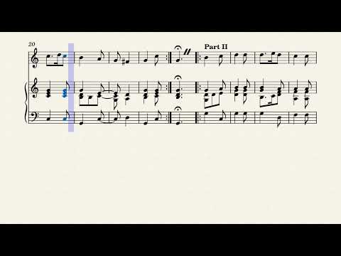 TMA 7 Praetorius-Caroubel, BRANSLE COURANT, Recorder A+Harpsichord