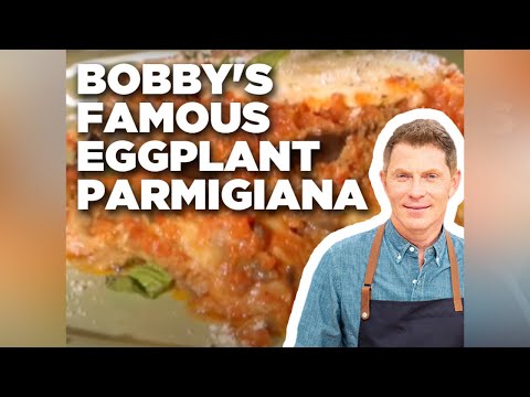Bobby Flay's Famous Eggplant Parmigiana | Throwdown with Bobby Flay | Food Network