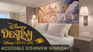 Accessible Deluxe Oceanview Stateroom with Verandah Tour | Disney Destiny Disney Cruise Line 2026