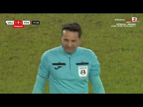 GOOOL! U Cluj-Hermannstadt 2-1. Nistor îl vede perfect pe Popa, iar acesta marchează cu sânge rece