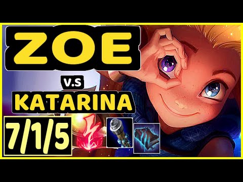 EDGE (ZOE) vs KATARINA - 7/1/5 KDA MID GAMEPLAY - KR Ranked MASTER