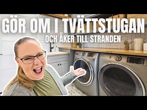 Besöker en KONSTGJORD STRAND och gör om i tvättstugan! 🇺🇸🇸🇪