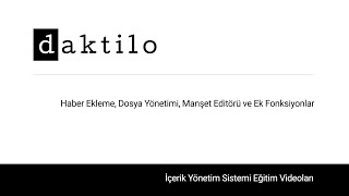 Daktilo Sisteminde Haber Oluşturma