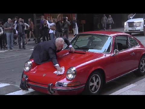 Bill Murray buffing his Porsche