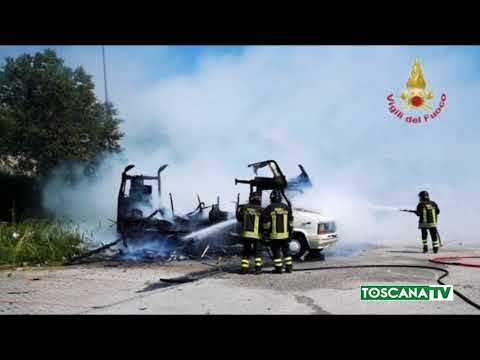 2018-06-17 PISA - A FUOCO CAMPER DI UN ROM, C'È DOLO