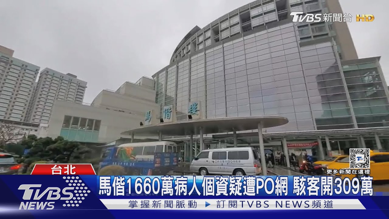 馬偕1660萬病人個資疑遭PO網 駭客開309萬賣