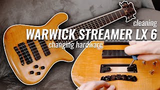 Video thumbnail for BASS CLEANING / CHANGING HARDWARE - 1998 Warwick Streamer LX 6 string bass by absurdcus