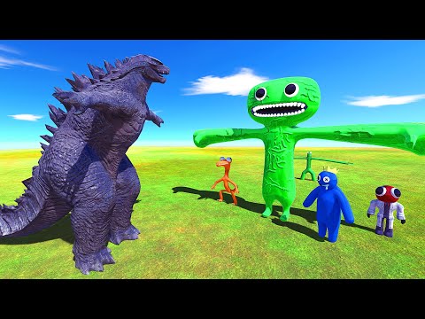 Godzilla 2014 Evolution VS Garten of banban and Rainbow Friends - Animal Revolt Battle SImulator