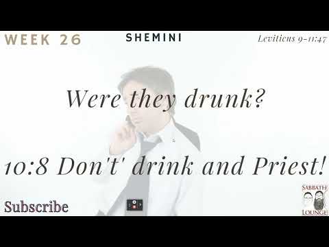 Week 26 Torah Portions, Shemini, Eight, Leviticus 9-11:47  Don't Drink and Priest!