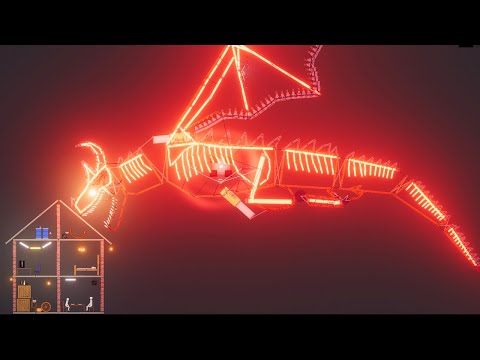 Cyber Dragon Destroy House - People Playground