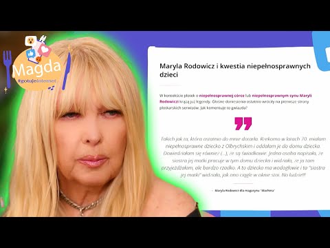 MARYLA RODOWICZ KOMENTUJE PLOTKĘ O DZIECKU Z DANIELEM OLBRYCHSKIM | Magda gotuje Internet