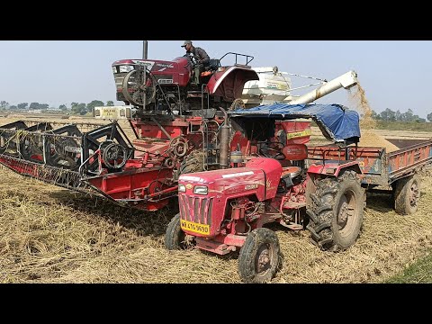 🔥🔥Preet Combine Harvester and Sonalika 60 Rx Tractor with Full Size Trailer