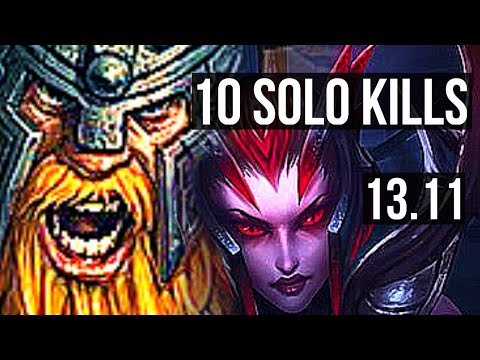 OLAF vs ELISE (TOP) | 10 solo kills, 400+ games, 1.0M mastery | KR Master | 13.11