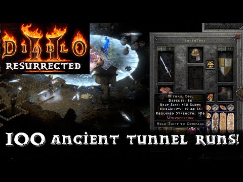 Diablo 2 Resurrected: 100 Ancient Tunnel Runs Drop Highlights!!!