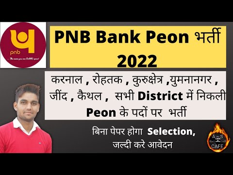 PNB Peon भर्ती 2022 || करनाल , रोहतक , कुरुक्षेत्र ,युमनानगर , जींद , कैथल , PNB Bank Peon Job |