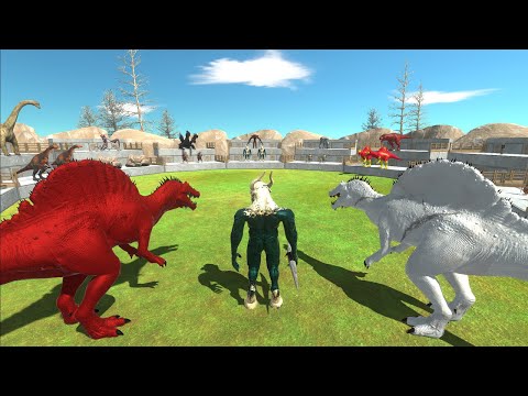 2× SPINOSAURUS AND A DEMON  VS  2× MINI BOSS AND A BOSS - Animal Revolt Battle Simulator ARBS