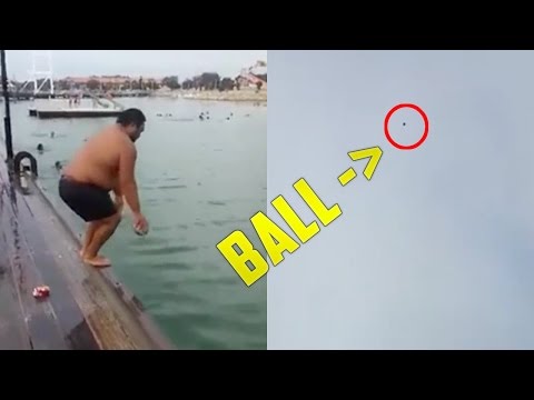 [Manu Bomb] Biggest Ball Bomb EVER - Water Bounces Ball High Into Air