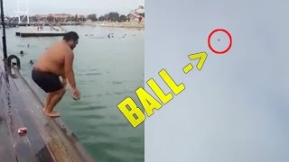 [Manu Bomb] Biggest Ball Bomb EVER - Water Bounces Ball High Into Air