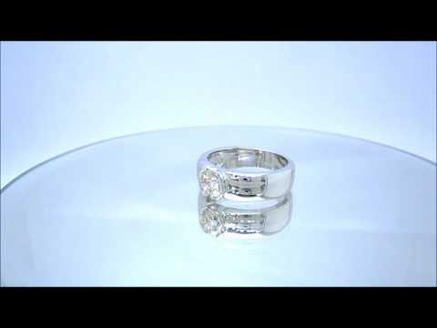ROUND DIAMOND ENGAGEMENT RING SEMI BEZEL SET 1.00CTW - KNR INC - 151