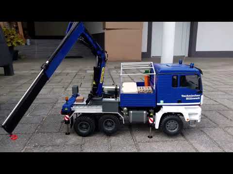 THW MAN 1:14 mit Palfinger Kran hydraulsich world-of-modells
