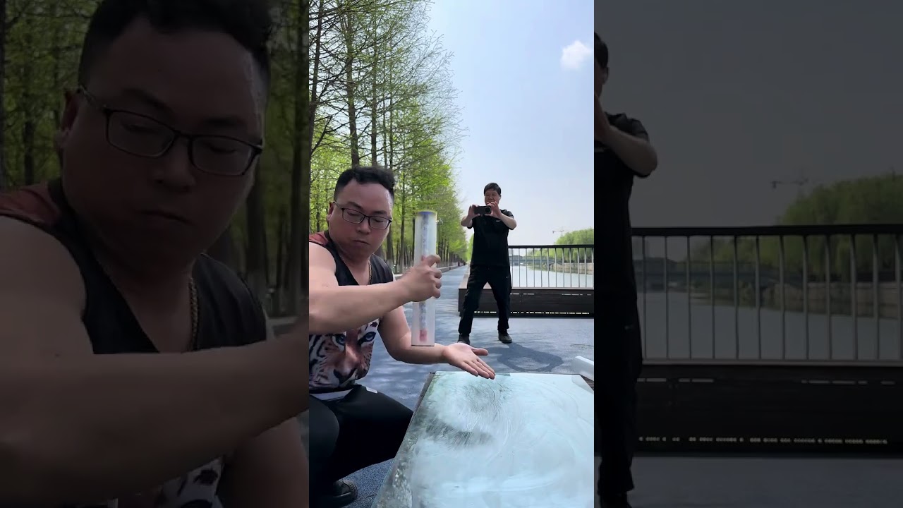 20 dice in 15 seconds folded into pillars and all five points stand up with palms. The audience