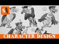Character Design Of A Cartoon Vulture