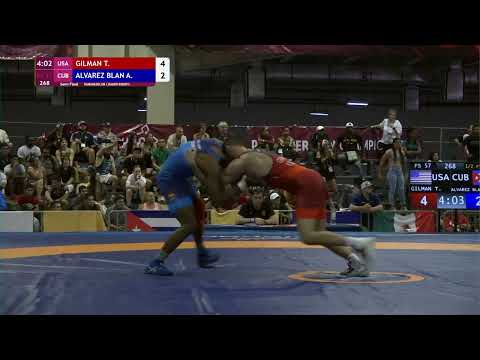1/2 FS - 57 kg: T. GILMAN (USA) v. A. ALVAREZ BLAN (CUB)