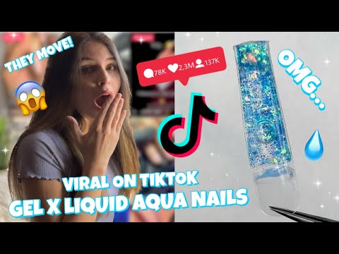 TRYING XL LIQUID AQUA GEL X NAILS | TIKTOK VIRAL NEW...