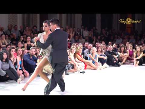  Roxana Suarez  and  Sebastian Achaval  are  dancing  to  the  tango  "  Inspiracion  "  by  Osvaldo Pugliese  at  TanGO TO Istanbul  in  2019