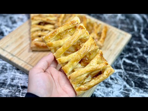 3 pommes et 1 pâte feuilletée pour préparer le meilleur goûter et le plus rapide 😍🍎