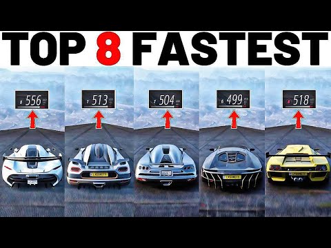 Top 8 Fastest Lamborghini Vs Koenigsegg Cars in Forza Horizon 5 | Downhill Top Speed