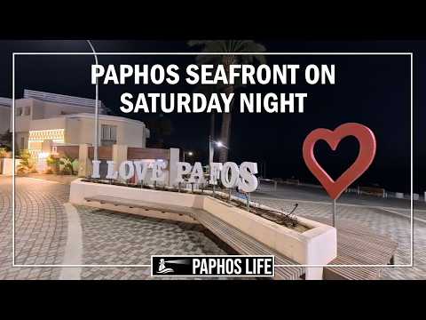 Paphos Seafront and Harbour On Saturday Night