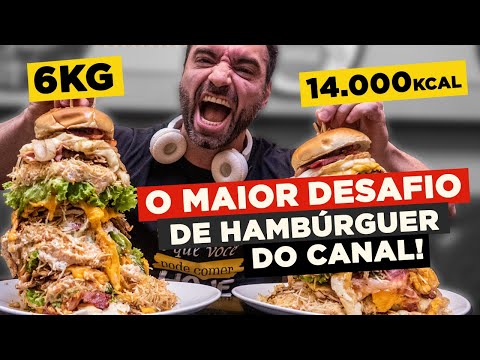 Desafio de hambúrguer, 6kg, R$ 1000