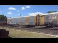CSX Eastbound Autoracks Train Moving Forwards In Marion Ohio