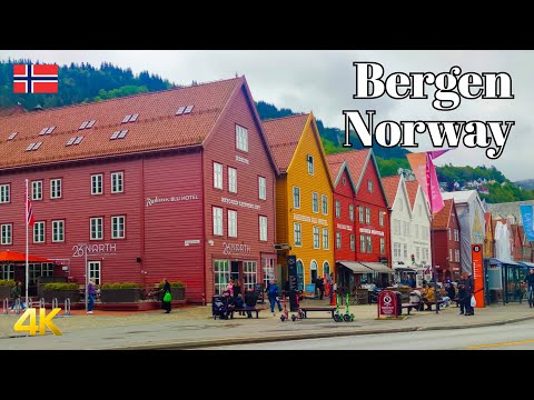 Bergen City Walk 🇳🇴 Unveiling Norwegian Beauty  in the Capital of the Fjords 🏔️ (Subtitles)