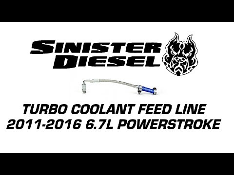Sinister Diesel Turbo Coolant Feed Line for 2011-2016 6.7L Powerstroke Ford F-250 & F-350 Trucks