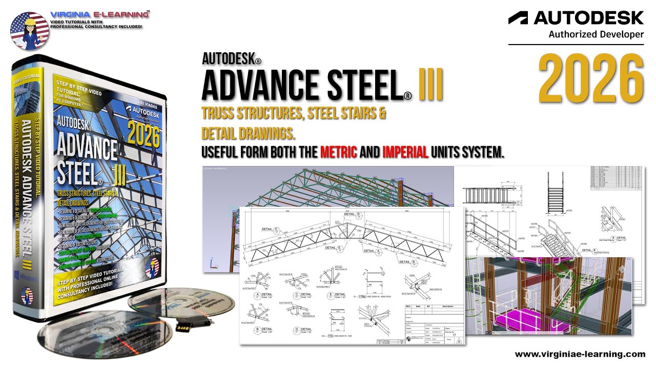 Autodesk Advance Steel 2026 advanced tutorial video preview