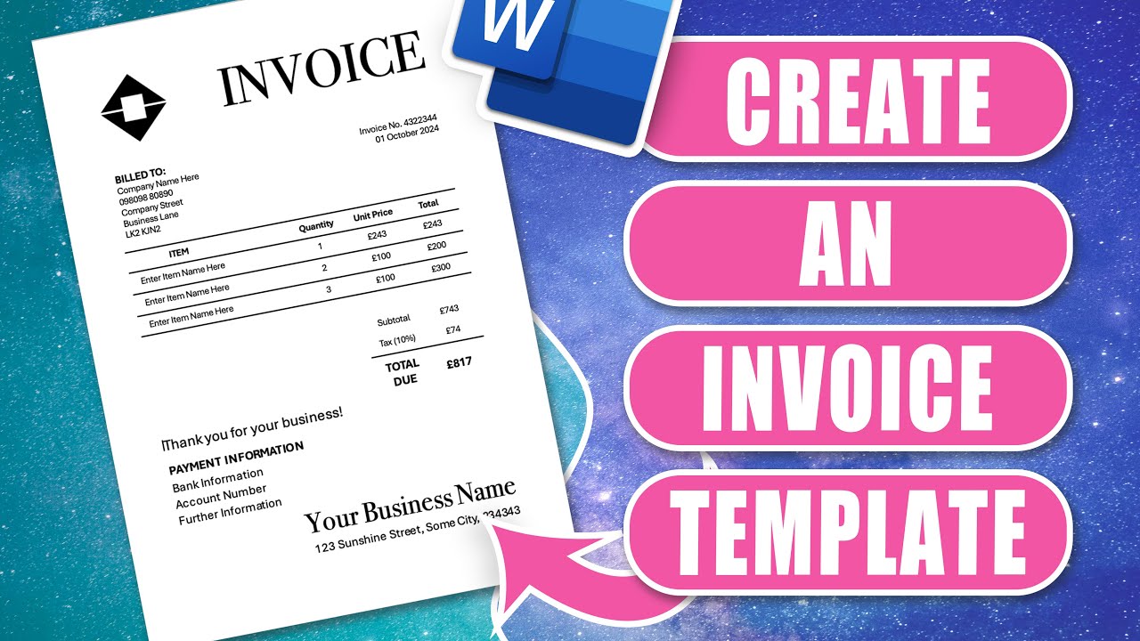 Microsoft Word Invoice Template Tutorial: Easy & Editable!