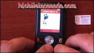 How to enter unlock code on Rogers Sony Ericsson W810i instructions - www.Mobileincanada.com