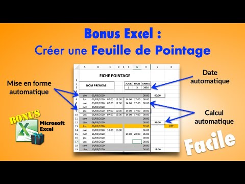 Feuille DE POINTAGE Excel (facile Rapide)